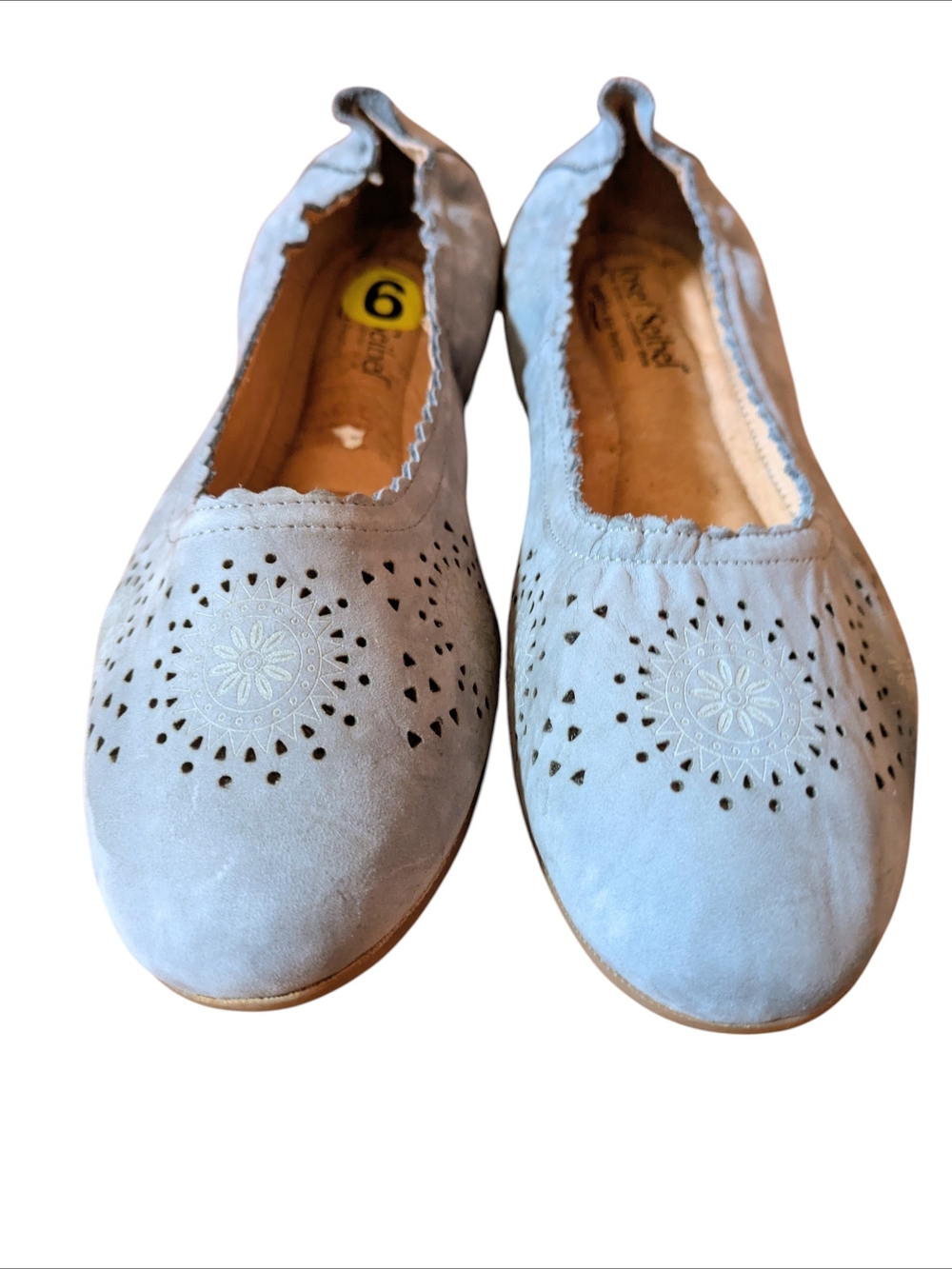 Josef Seibel Light Blue Perforated Slip-On Flats